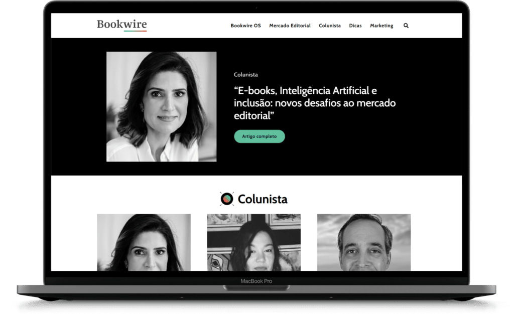 Página inicial do novo blog da Bookwire Brasil.